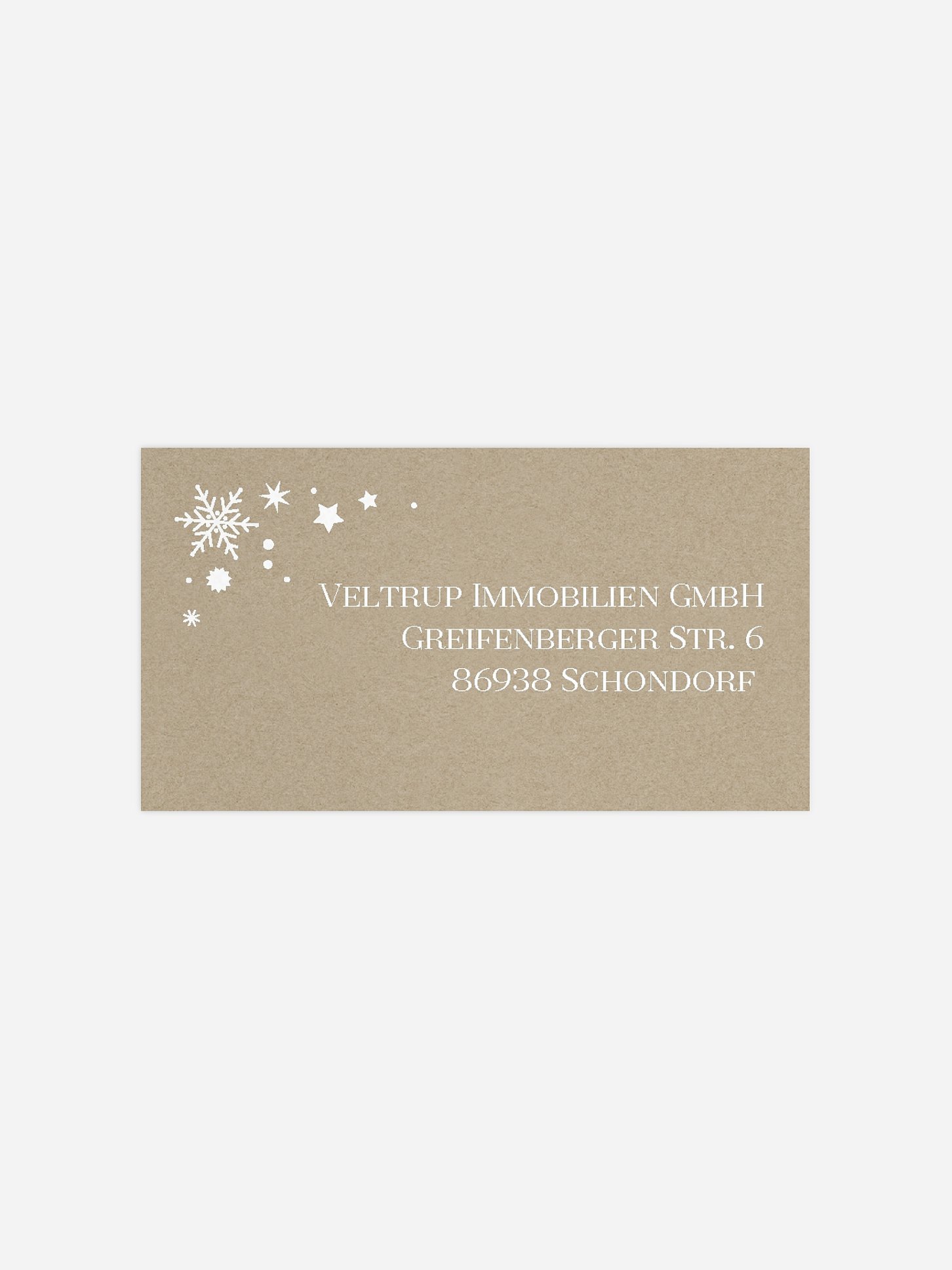 Empfängeraufkleber geschäftl. Weihnachten Snow Deer Kraftpapier