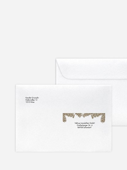 Bedruckte Umschläge geschäftl. Weihnachten Christmas Twigs Kraftpapier
