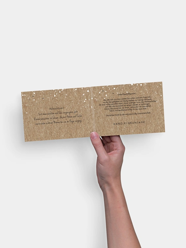 Geschäftliche Weihnachtskarte Christmas Twigs Kraftpapier