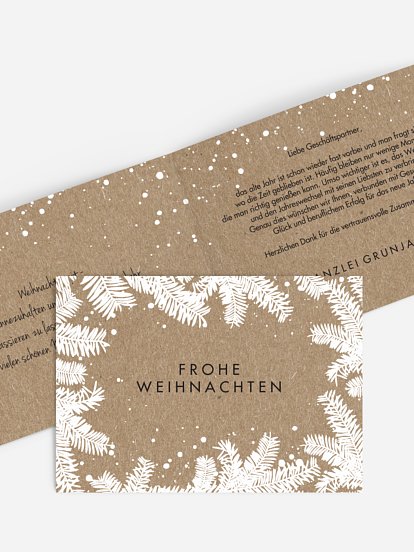 Geschäftliche Weihnachtskarte Christmas Twigs Kraftpapier