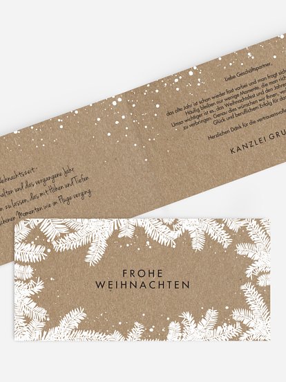 Geschäftliche Weihnachtskarte Christmas Twigs Kraftpapier