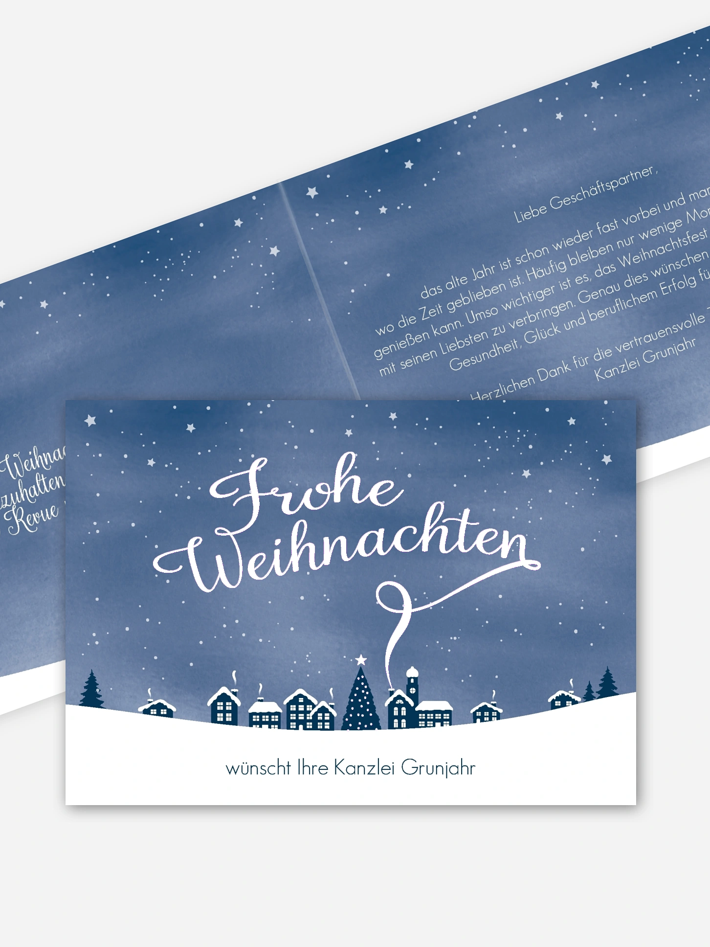 Premium-Weihnachtskarte Winterstadt
