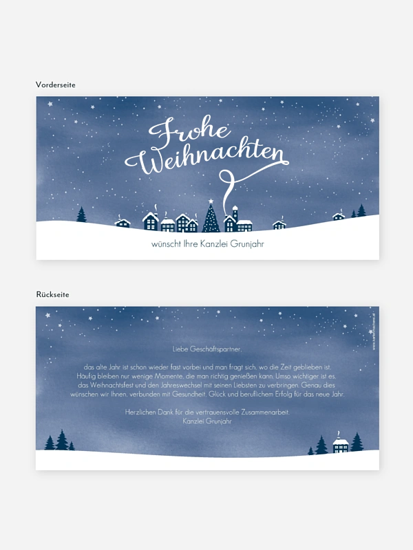 Premium-Weihnachtskarte Winterstadt