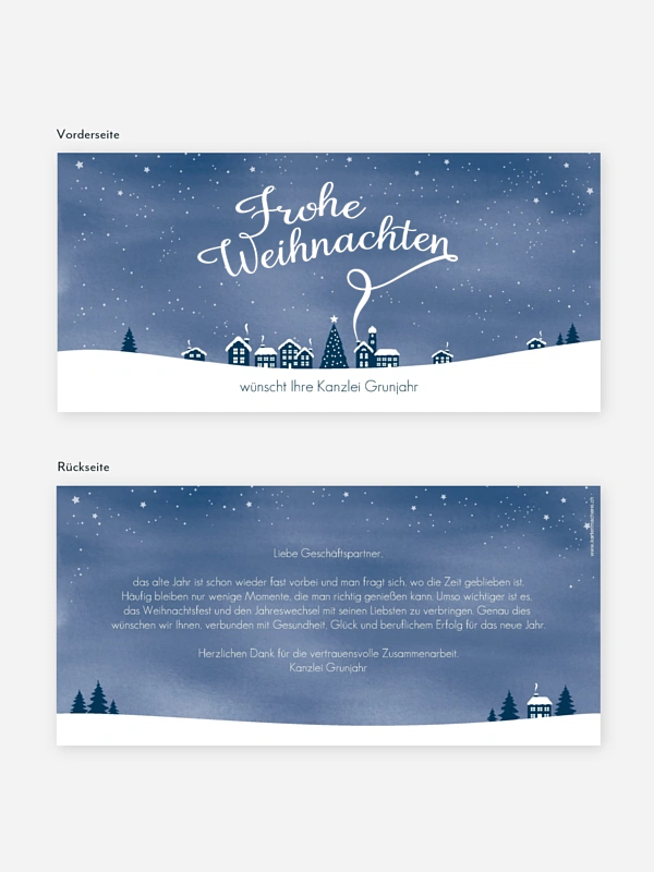 Premium-Weihnachtskarte Winterstadt