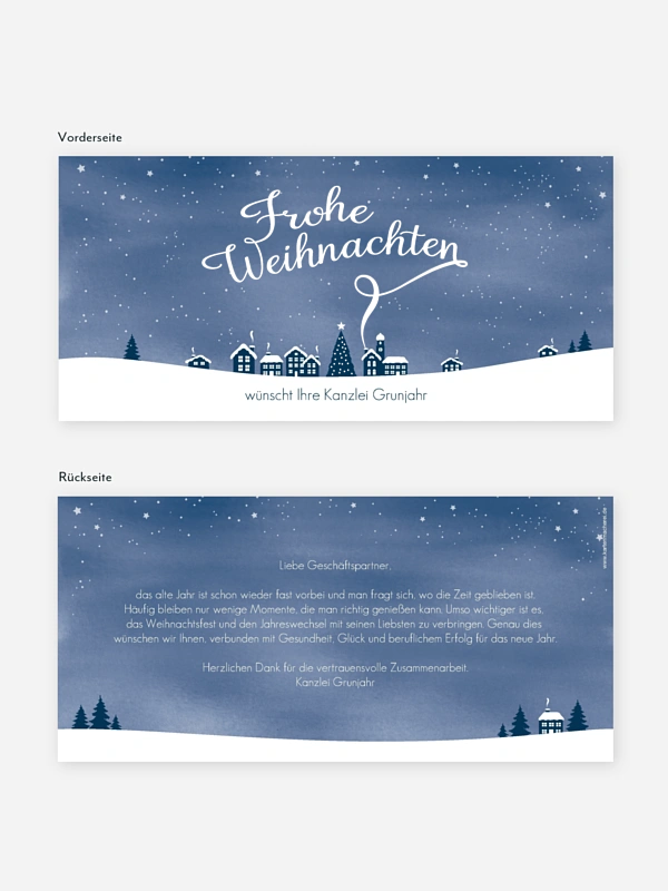Premium-Weihnachtskarte Winterstadt