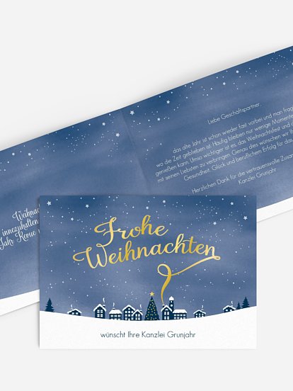 Premium-Weihnachtskarte Winterstadt