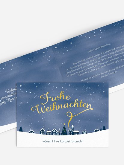 Premium-Weihnachtskarte Winterstadt