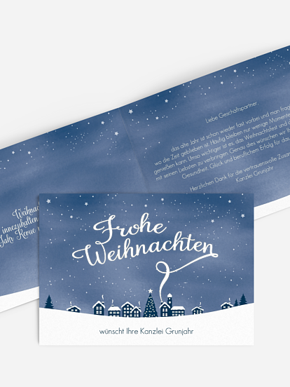 Premium-Weihnachtskarte Winterstadt