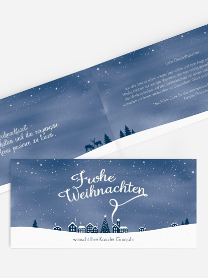 Premium-Weihnachtskarte Winterstadt
