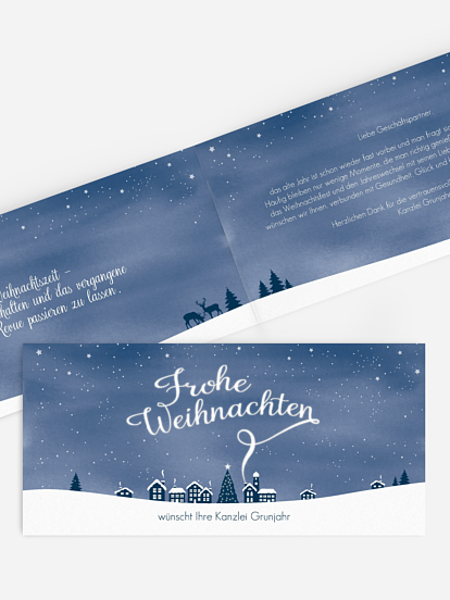 Premium-Weihnachtskarte Winterstadt