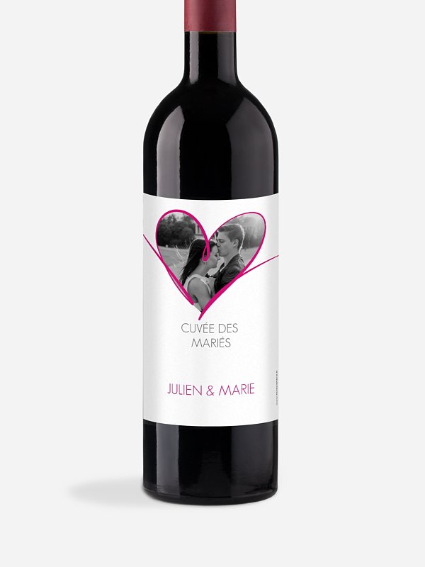 Étiquette bouteille En plein coeur