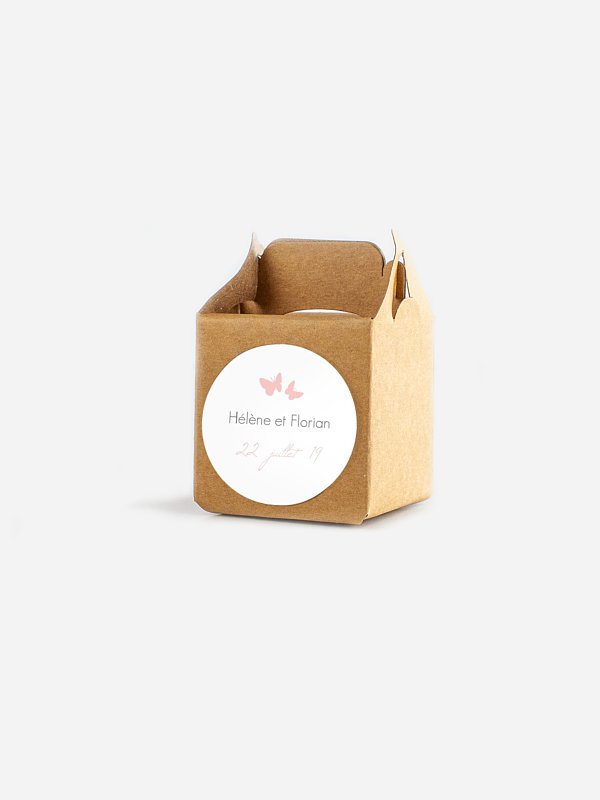 Étiquette cadeau mariage Coeur de papillons