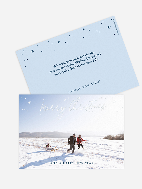 Weihnachtskarte Merry & Bright Premium