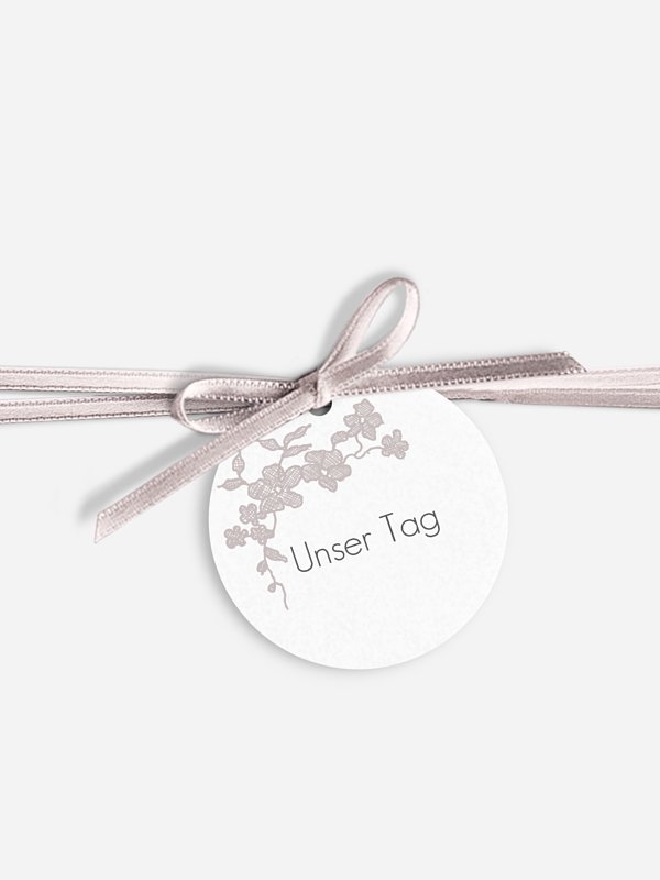 Anhänger mit Band zur Hochzeit Spitzenblüte