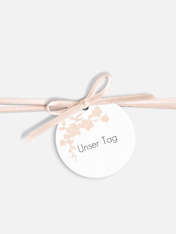 Anhänger mit Band zur Hochzeit Spitzenblüte