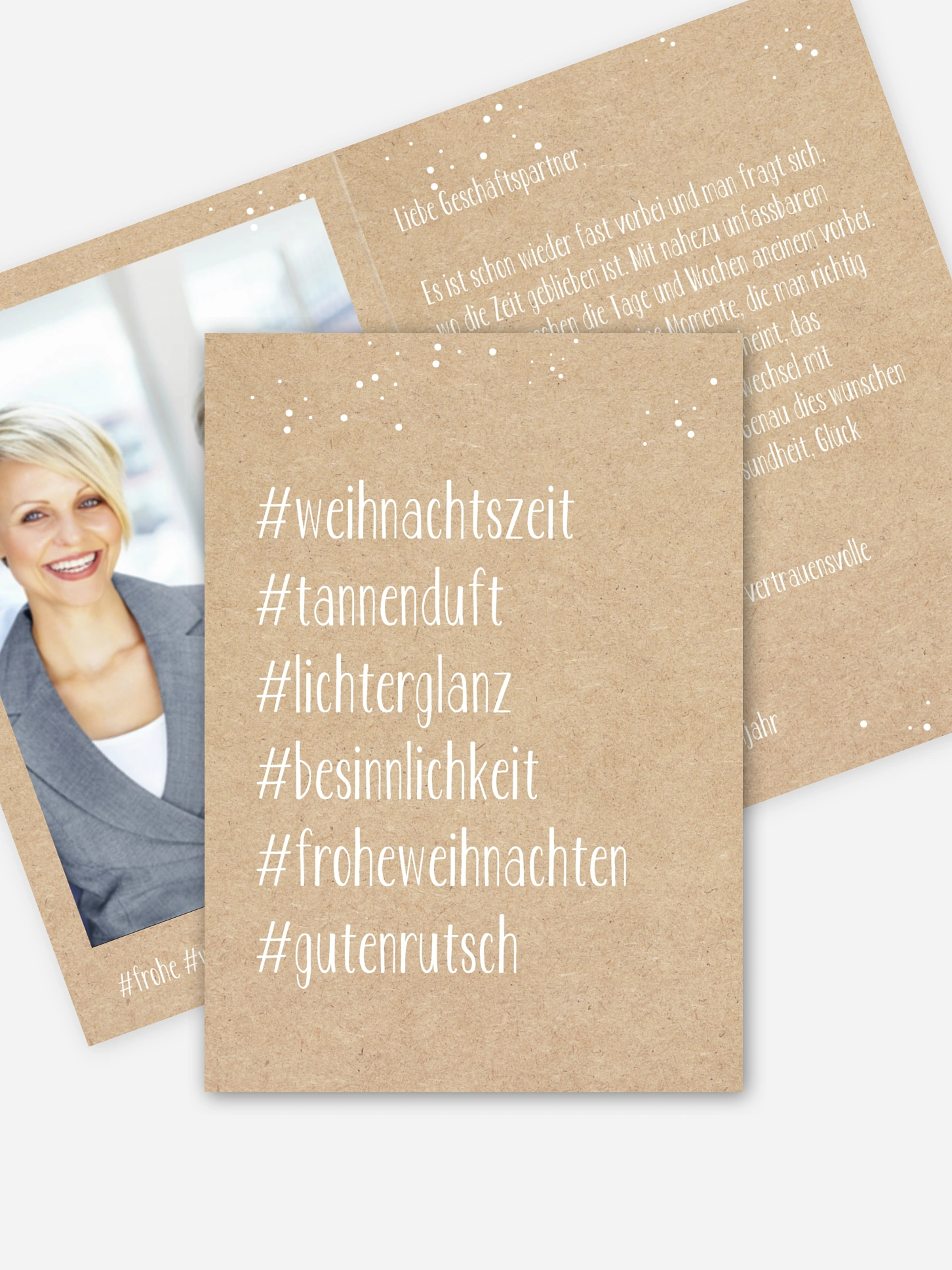 Geschäftliche Weihnachtskarte Hashtag