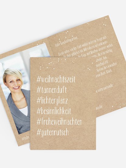 Geschäftliche Weihnachtskarte Hashtag