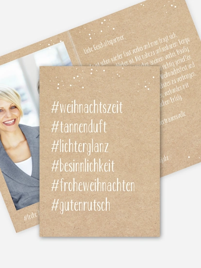 Geschäftliche Weihnachtskarte Hashtag