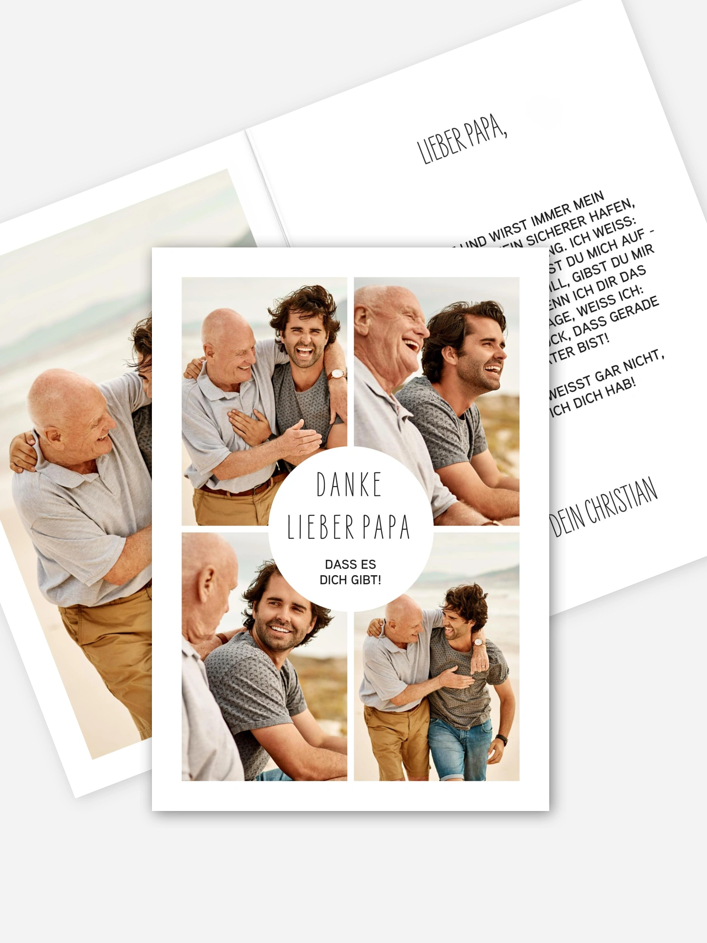 Karte zum Vatertag Familien Collage