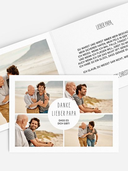 Karte zum Vatertag Familien Collage