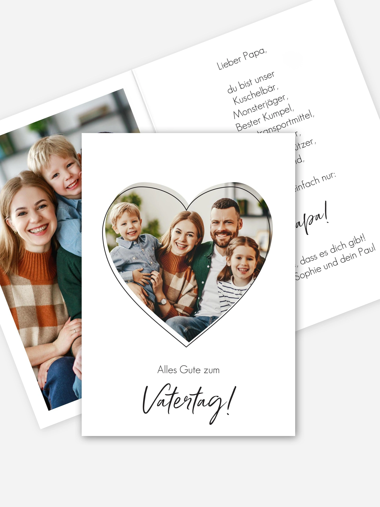Karte zum Vatertag Familienherz