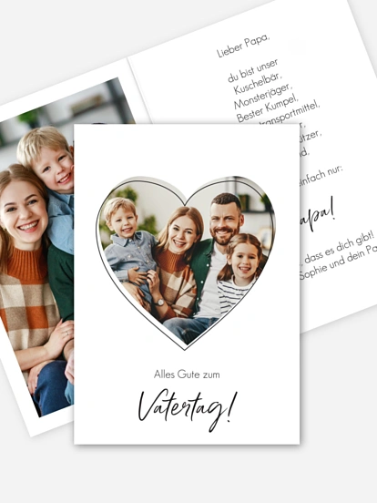 Karte zum Vatertag Familienherz