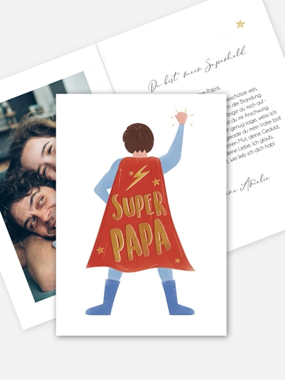 Karte zum Vatertag Superpapa