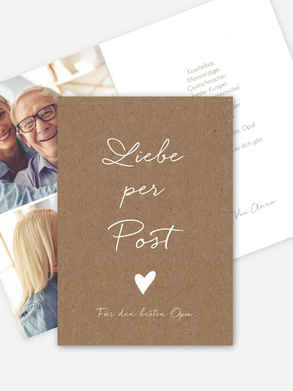 Karte zum Vatertag Liebe per Post