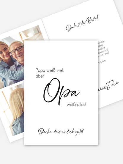 Karte zum Vatertag Opa weiß alles