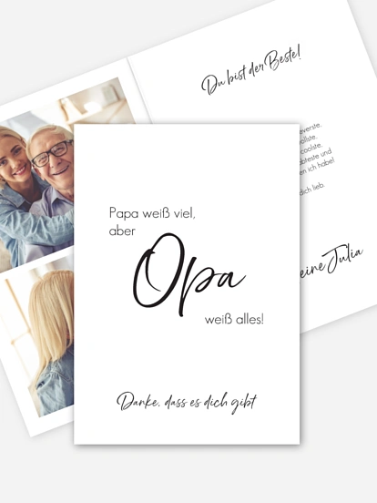 Karte zum Vatertag Opa weiß alles