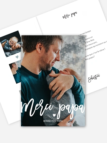 Carte fête des pères Merci papa