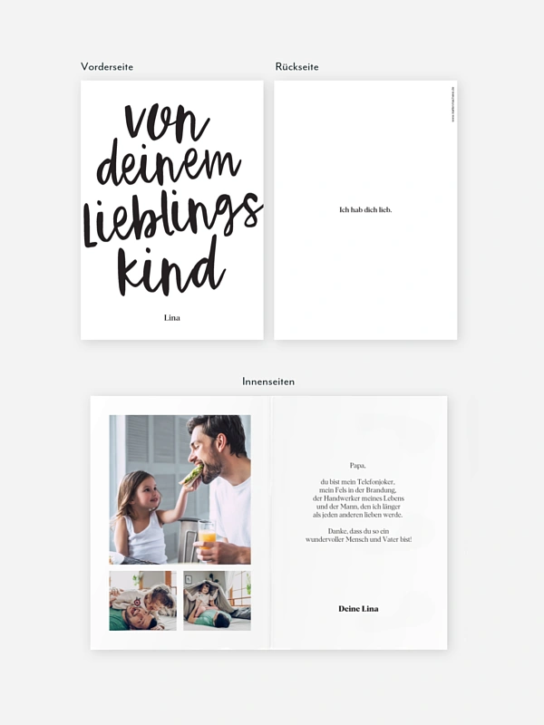 Karte zum Vatertag Lieblingskind