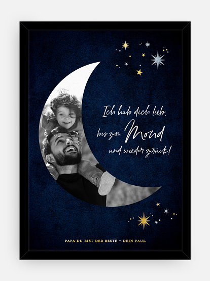 Poster Vatertag Bis zum Mond