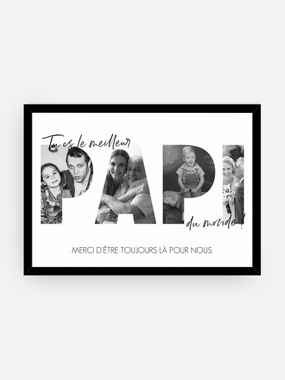 Affiche encadrée fête des pères Souvenirs avec papi