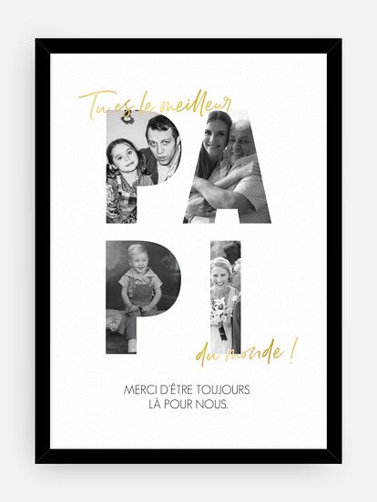 Affiche encadrée fête des pères Souvenirs avec papi