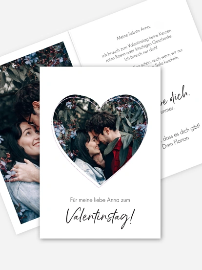 Karte zum Valentinstag Valentinsherz