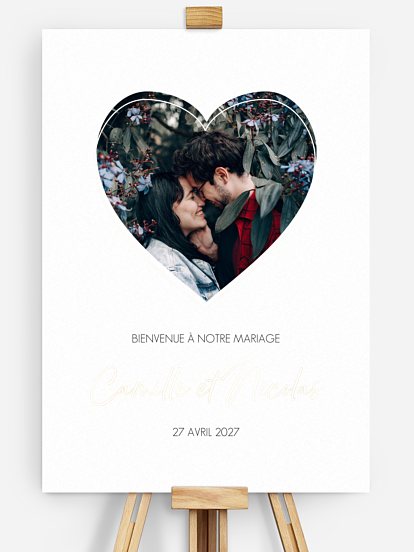 Poster bienvenue mariage Passion du coeur