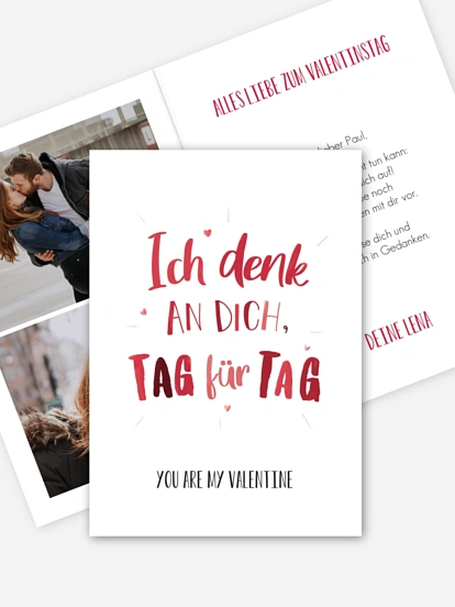 Karte zum Valentinstag Tag für Tag