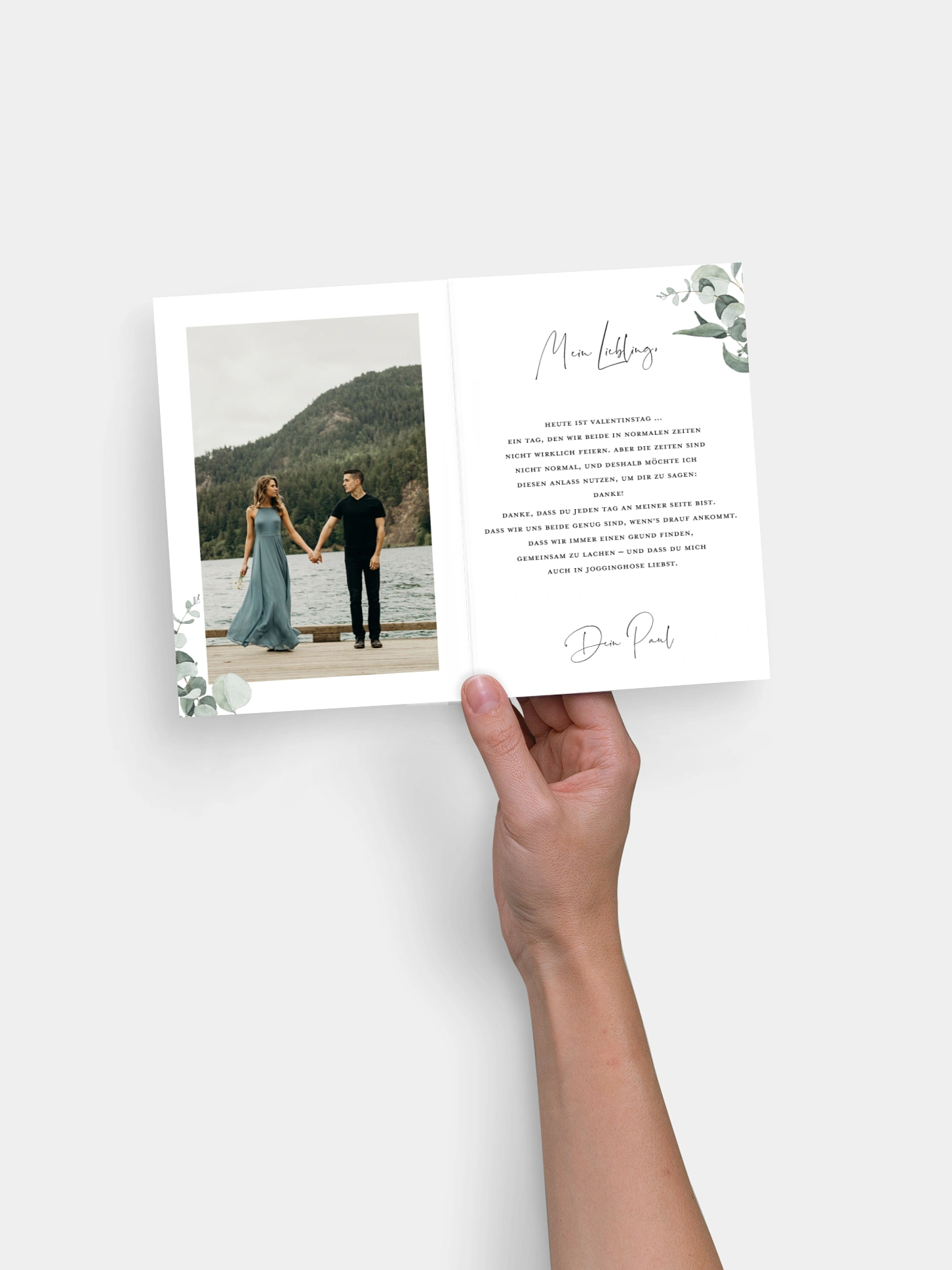 Karte zum Valentinstag Eucalyptus Love