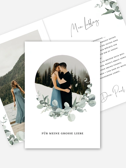 Karte zum Valentinstag Eucalyptus Love