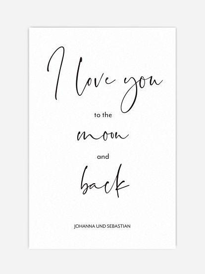 Poster Valentinstag To the Moon and Back