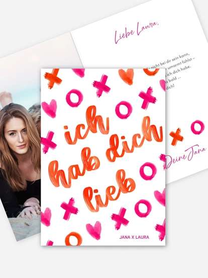 Karte zum Valentinstag XOXO
