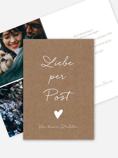 Karte zum Valentinstag Liebe per Post