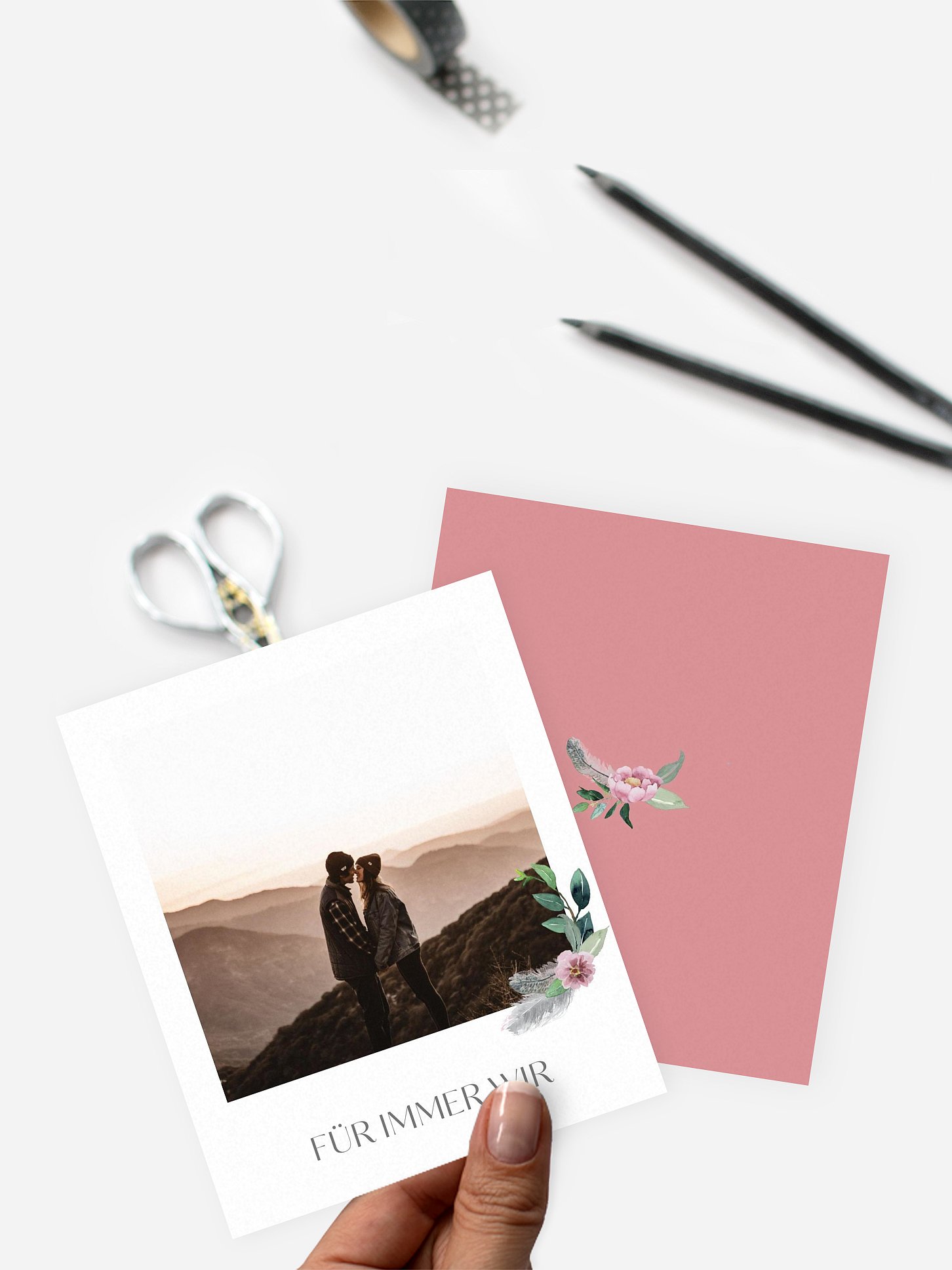 Retro Bilder Valentinstag Barfuß im Sand