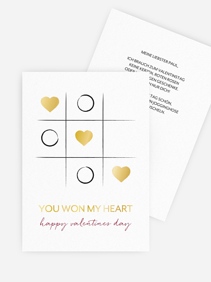 Karte zum Valentinstag Tic Tac Love