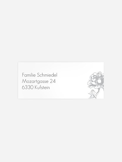 Absenderaufkleber Trauer Peony