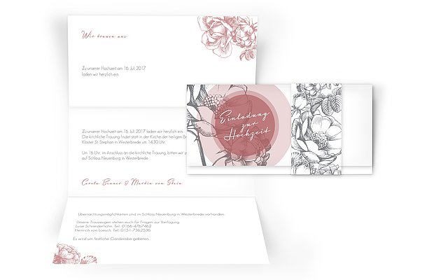 Hochzeitseinladung Peony