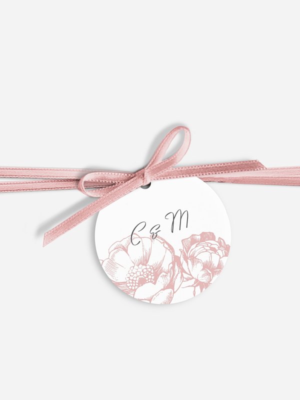 Anhänger mit Band zur Hochzeit Peony