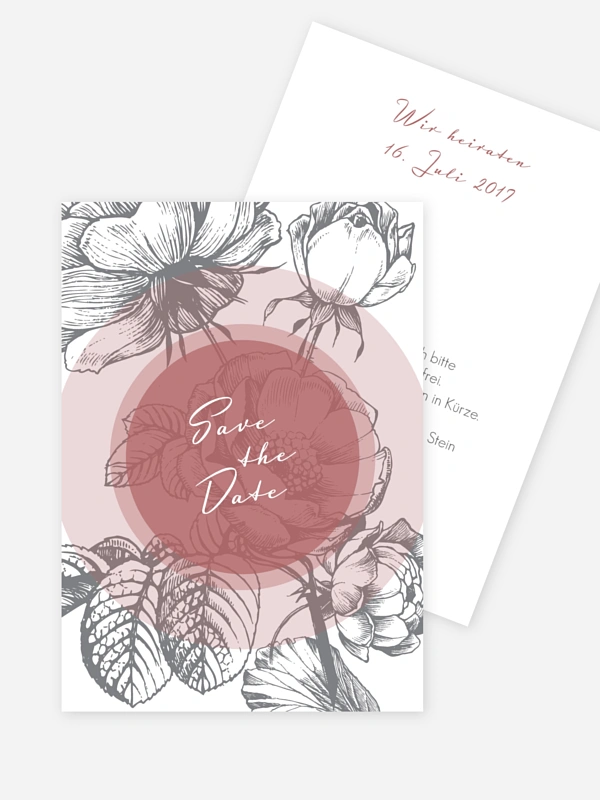 Save-the-Date Karte Peony