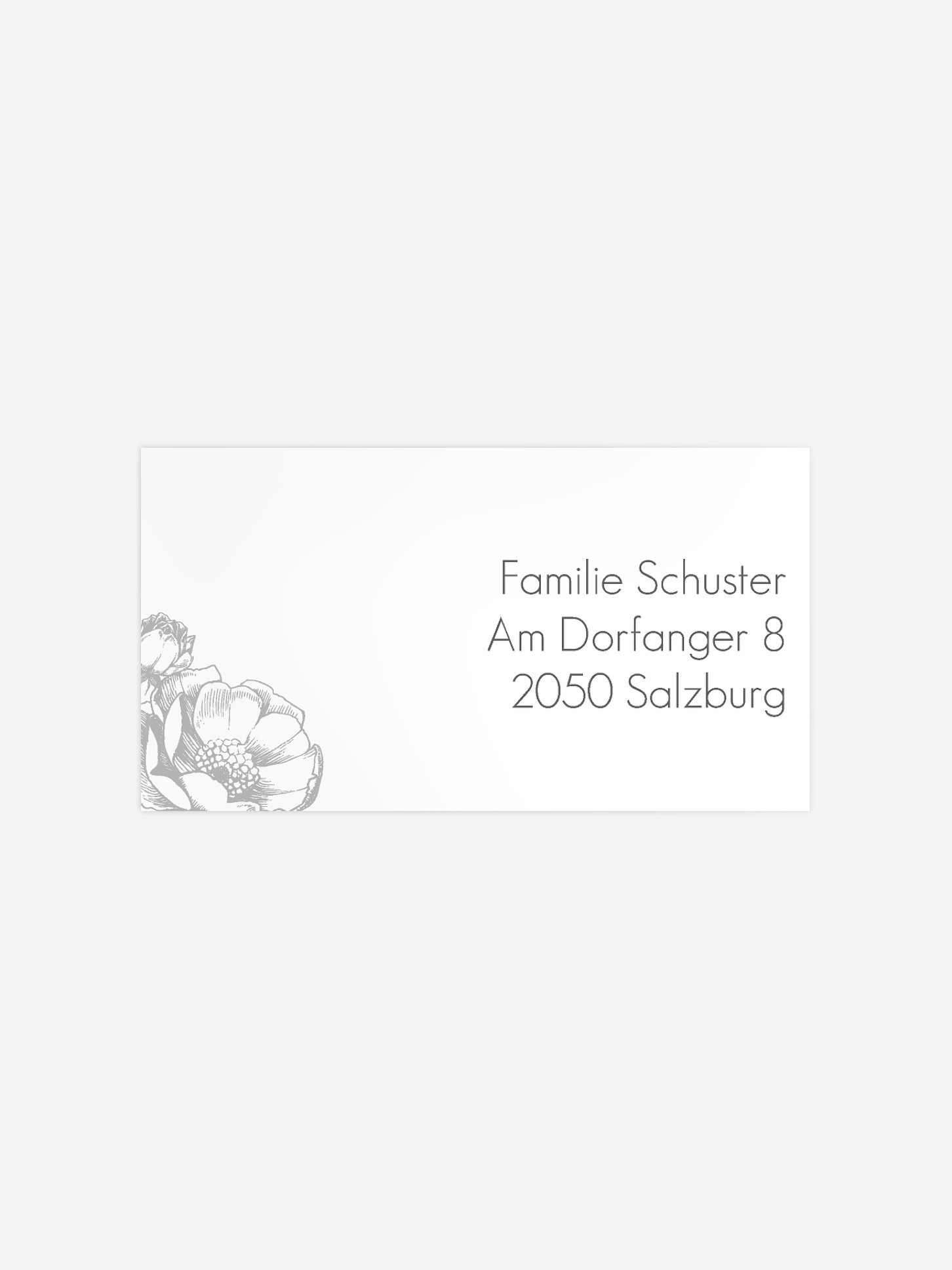 Empfängeraufkleber Trauer Peony